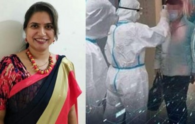 நிறைமாத வயிற்றுடன் கொரோனா சோதனை கருவியை தயாரித்த பெண்…..!!