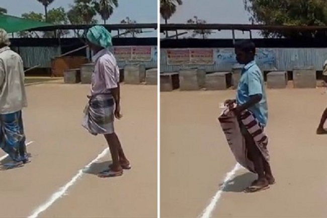 டாஸ்மாக்கில் கொரோனா தொற்று பரவாமல் இருக்க வித்தியாசமான முயற்சி! இணையத்தில் வைரலாகும் வீடியோ!