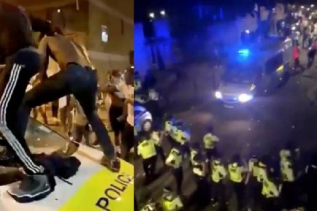 லண்டனில் அடித்து நொறுக்கப்பட்ட பொலிஸார் வாகனங்கள்… வாளை வைத்து மிரட்டிய நபர்! வெளியான வீடியோ!