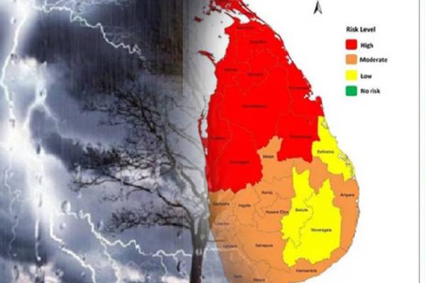 இலங்கையின் 5 மாவட்டங்களுக்கு சிவப்பு எச்சரிக்கை விடுக்கப்பட்டுள்ள