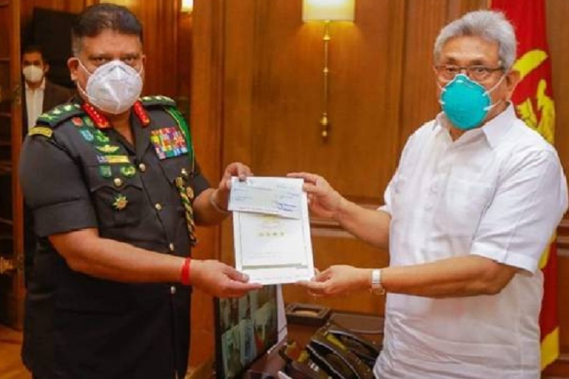 யாழ் தமிழர் வழங்கிய   பல மில்லியன் ரூபாய் ஜனாதிபதியிடம் கையளிப்பு!