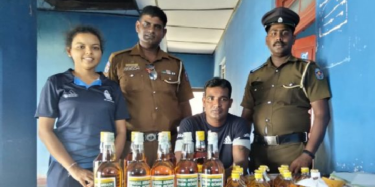 யாழில் மதுபான விற்பனையில் ஈட்டுபட்ட மூதாட்டி கைது!