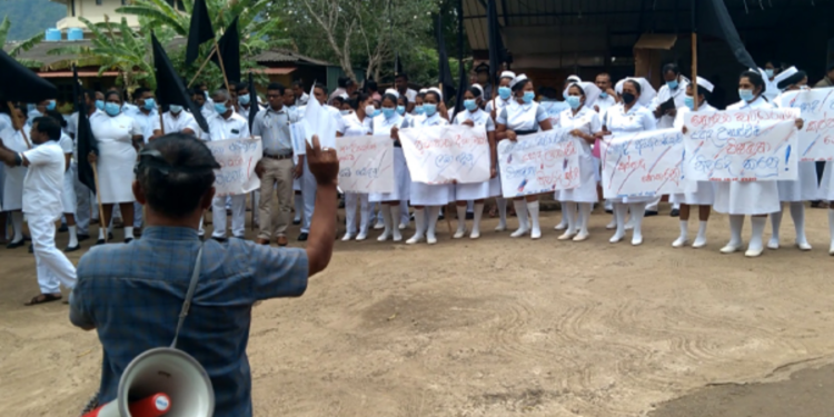 கம்பளை வைத்தியசாலையில் ஆர்ப்பாட்டம் முன்னெடுப்பு