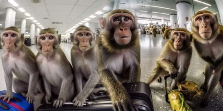 வைரலாகும் சீனா செல்லும் குரங்குகளின் புகைப்படம்!