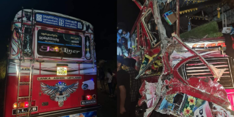 கிளிநொச்சியில் இடம்பெற்ற கோர விபத்தில் சாரதி உயிரிழப்பு!