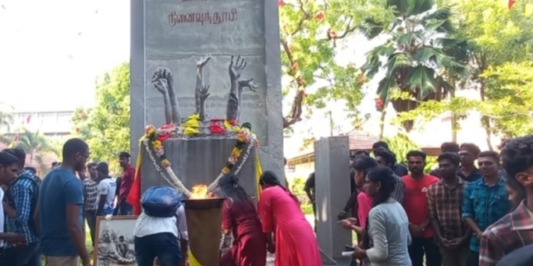 யாழ் பல்கலையில் அனுஷ்டிக்கப்பட்ட  முள்ளிவாய்க்கால் நினைவு தினம்