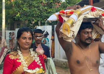 நாற்ப்பது வருடங்களின் பின்னர் யாழில் இருந்து திருக்கேதீஸ்வர ஆலயத்திற்கு சென்ற கொடி!