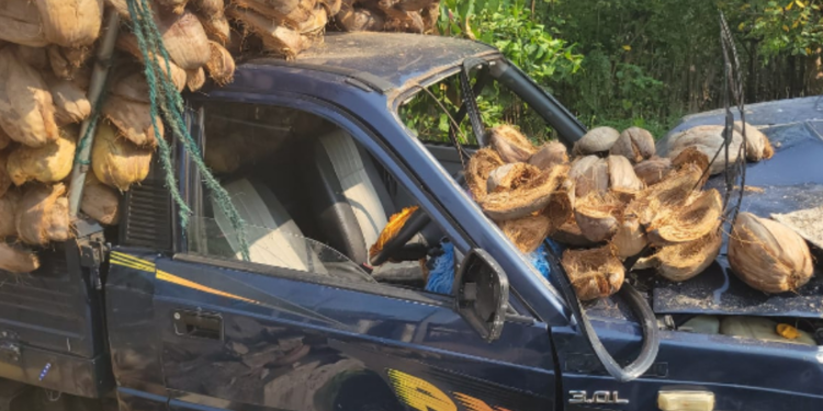 யாழில்  வீதி விட்டு இறங்கி மதிலை உடைத்த வாகனம்!