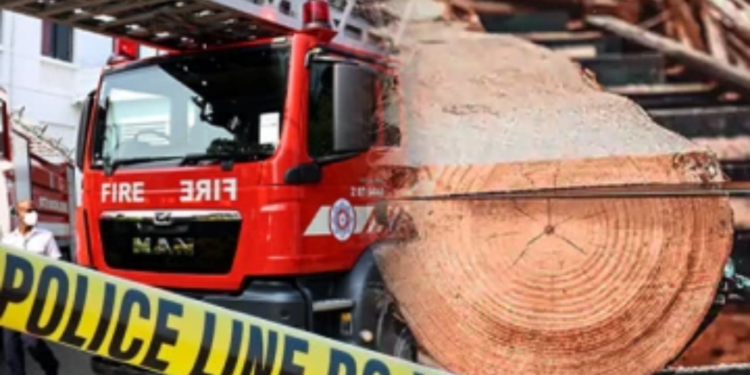 கொழும்பில் தீக்கிரையான மர ஆலை!