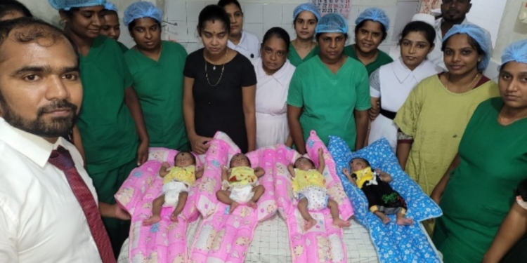 ஒரே பிரசவத்தில் பிறந்த நான்கு குழந்தைகள்!