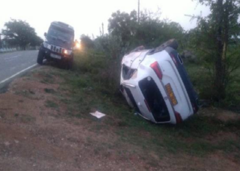 கோர விபத்தில் கணவன் மனைவி படுகாயம்!