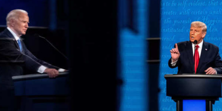 நேருக்கு நேர் மோதும் பைடன் – டிரம்ப்