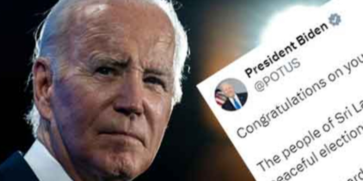 அனுராவிற்கு அமெரிக்க ஜனாதிபதி வாழ்த்து செய்தி