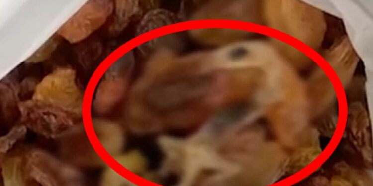 திராட்சைப் பொதியில் இறந்த பல்லி!