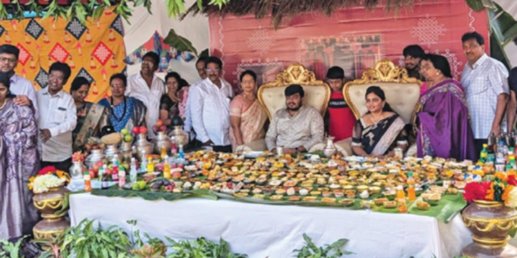 தலைப்பொங்கலுக்கு 470 வகை உணவு வகைகளை செய்து திக்குமுக்காட வைத்த பெண் வீட்டார்!