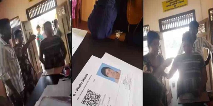 கிளிநொச்சியில் கிராம அலுவலரிடம் அடாவடி!