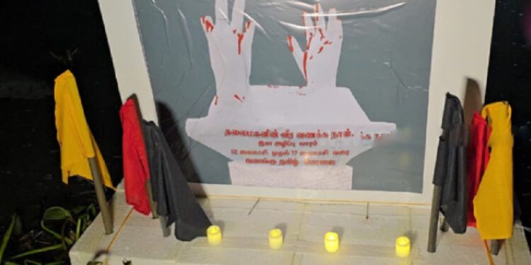 கரையொதுங்கிய முள்ளிவாய்க்கால் தூபியால் பரபரப்பு!