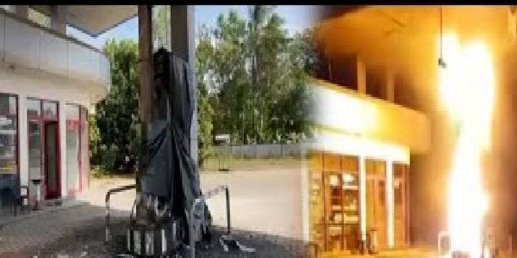 எரிபொருள் நிரப்பு நிலையத்தில் தீ விபத்து!