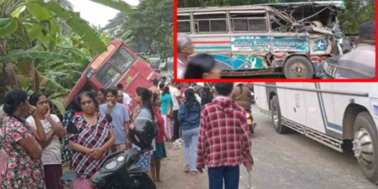 இரு பேருந்துகள் நேருக்கு நேர் மோதி விபத்து!