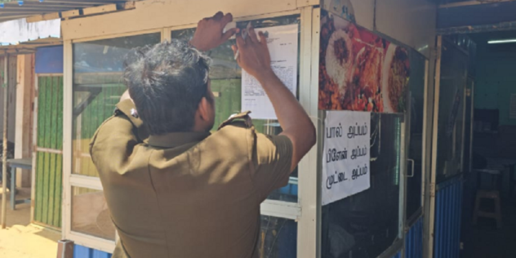 தமிழர் பகுதியில் உணவகத்திற்கு சீல் வைப்பு!