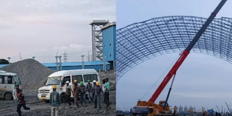 எண்ணூர் அனல் மின் நிலையவளைவு இடிந்து விழுந்ததில் 9பேர் பலி!