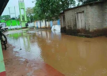 வெள்ளத்தில் மிதக்கும் பளை பொதுச் சந்தை!