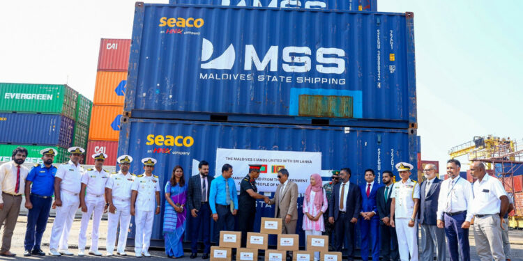 இலங்கைக்கு 25,000 டின்மீன் பெட்டிகள் நன்கொடை வழங்கிய மாலை தீவு