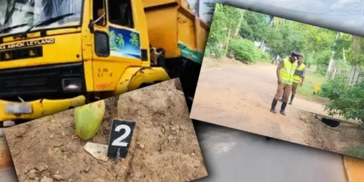 தப்பியோடிய டிப்பர் மீது துப்பாக்கி பிரயோகம்